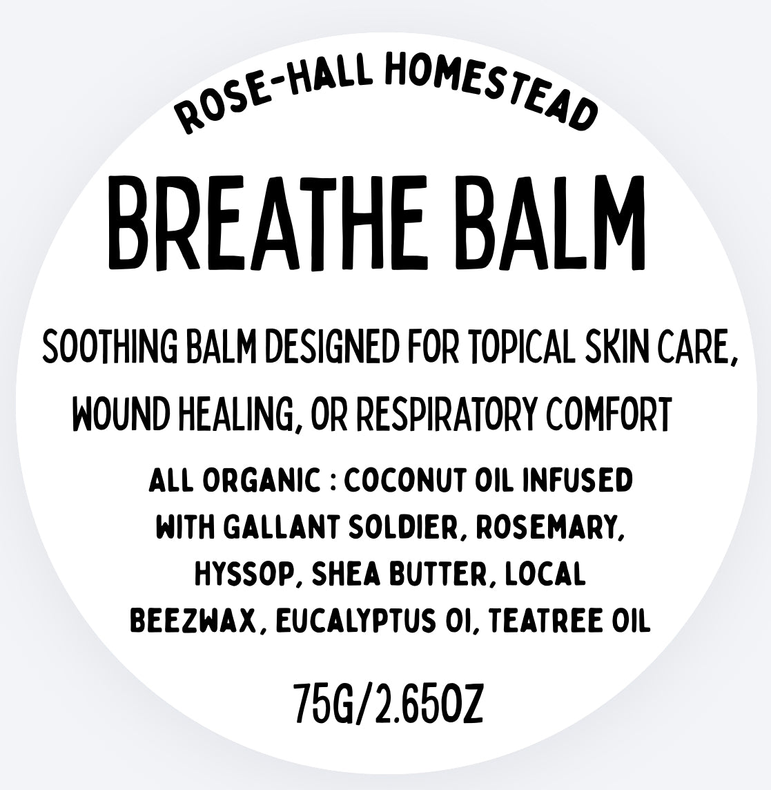 Hyssop Breathe Balm - with Eucalyptus and Tea Tree Oil- Rosemary, Gallant Soldier